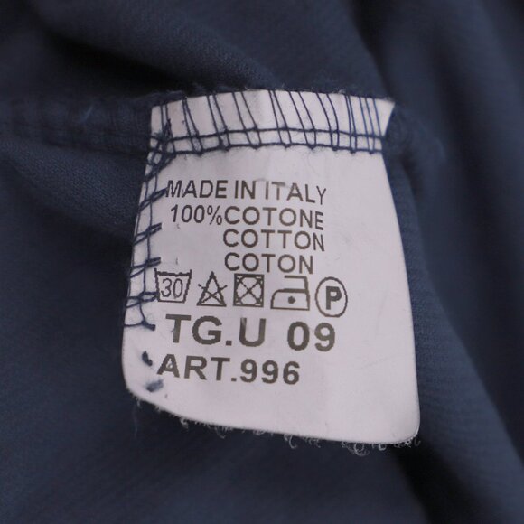 NWT MADE IN ITALY Corduroy Wide Leg Palazzo Pant Navy Elastic Waist OS - Picture 9 of 9